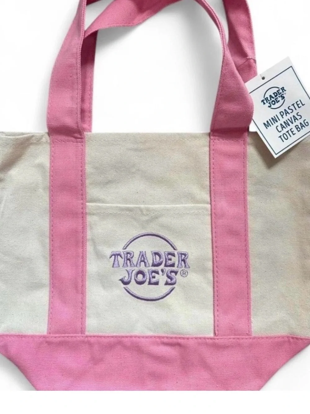 Trader Joe'S Mini Pastel Canvas Tote Bag